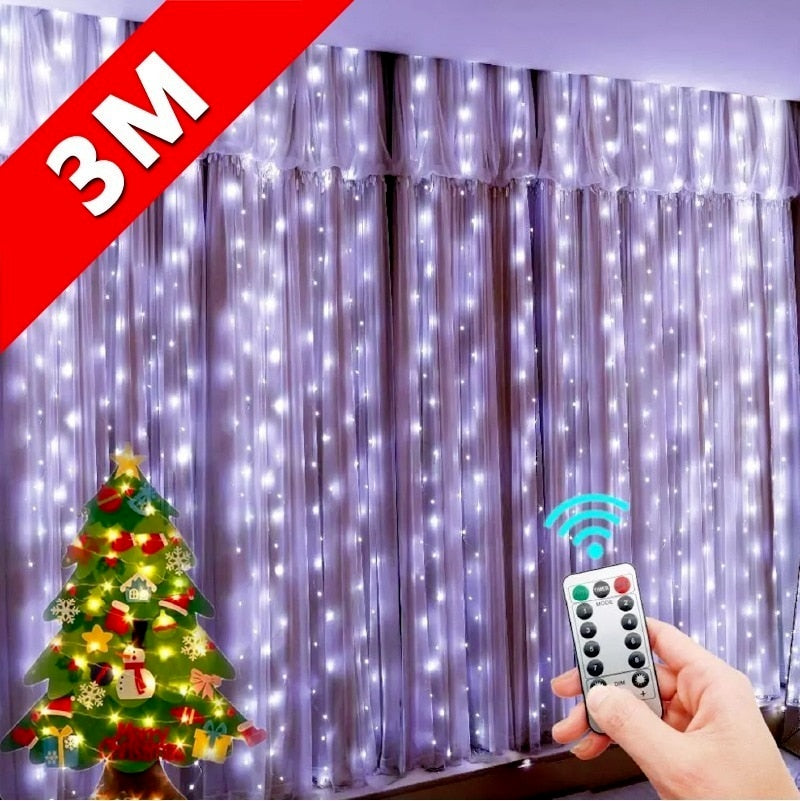 LED de decoração de natal com controle remoto USB